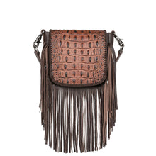 Load image into Gallery viewer, Montana West Genuine Leather Tooled Fringe Crossbody