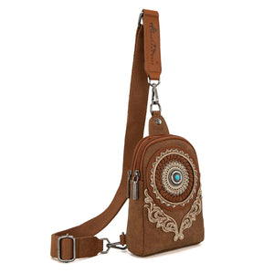 Montana West Concho Embroidered Sling Bag