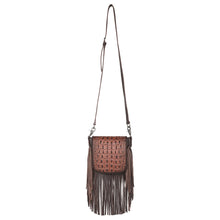 Load image into Gallery viewer, Montana West Genuine Leather Tooled Fringe Crossbody