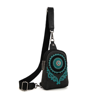 Montana West Concho Embroidered Sling Bag