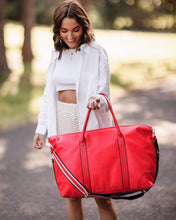 Load image into Gallery viewer, Alexis Stripe Weekender Travel Bag