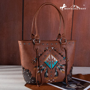 Embroidered Arrow Feather Concealed Carry Tote